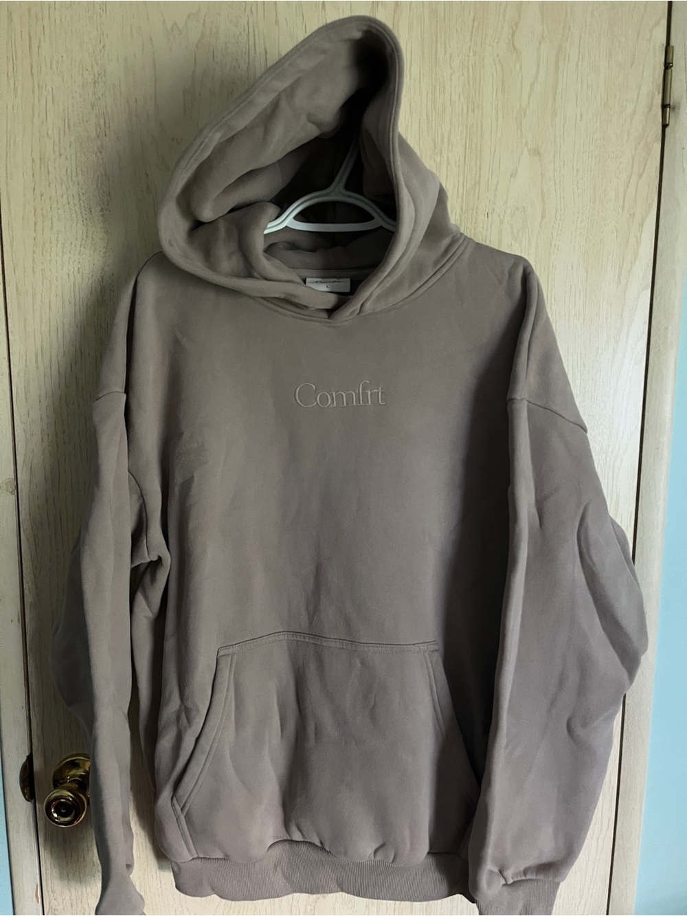 COMFRT Heavyweight Hoodie with Kangaroo Pocket Putty Mocha Sz Large